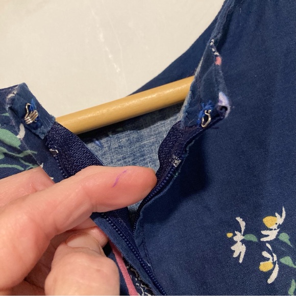 Vintage Handmade Daisy Kingdom Girls Dress Blue With Floral Border Size 7 - Picture 6 of 10